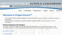 Schola Cantorum on Hudson: Project Encore